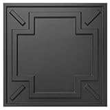 Art3d Decorative Drop Ceiling Tile 2‘x2‘, Glue-up 3D Textured Ceiling Panel, Plastic Sheet in Black(12 Pack)