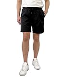 Southpole Men's Quick-Dry Water Resistant Nylon Shorts Inseam 7", Black, Large