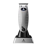 Andis 74055 Professional Corded/Cordless Hair & Beard Trimmer, Zero Gapped, Close Cutting Carbon Steel T-Outliner Blade, Grey