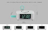 Emerson CKSW5010 Smartset Wireless Charging, Dual Alarm FM Clock, Bluetooth Radio/Speaker, 15W for Ultra-Fast Charging, 3W Retractable Port for Air Pods, White