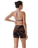 AUROLA Dream Tie Dye Workout Shorts for Women Seamless Scrunch Soft Active Shorts,Brown-Black Tie Dye,M