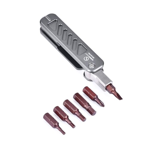 DW-02 PRO Universal Folding Tool Set with Hex Key Wrenches Stainless Steel 2.5/3/4/5mm, Phillips and Flat Head, Edc Multitool Keychain Screwdriver