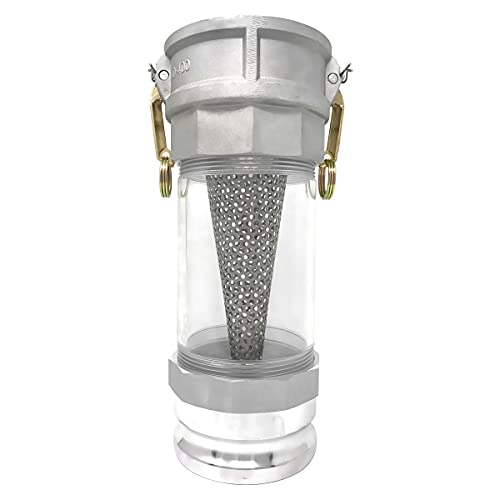 Gloxco 4" in-line Camlock Polycarbonate Sight Glass and Strainer Assembly (CAM-40-SGST-PCAL)