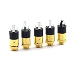 E-outstanding 5pcs Gold Plated 3.5mm Female Stereo Panel Mount Jack Connector, Audio Headphone Metal Connector