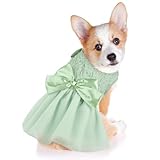 ASENKU Dog Dress Pet Wedding Dress Princess Lace Puppy Birthday Party Outfit Formal Apparel Girl for Small Medium Dogs Cats