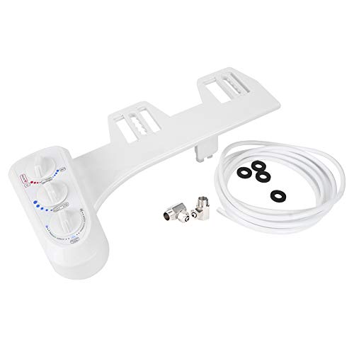 G1/2 Thread Bidet Toilet Attachment Hot and Cold Water Double Nozzle Bidet for Women and New Mothers White Modern Simple Design ABS Material 136 200mm Hole Distance