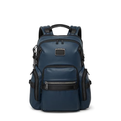 TUMI - Alpha Bravo Navigation Backpack - Everyday Travel and Commute Bag - Fits Up to 15" Laptop - 16.0" X 14.0" X 7.3" - Navy Coated Canvas