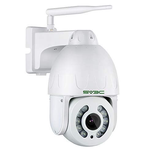 SV3C Auto Tracking PTZ WiFi Wireless Camera Outdoor, Dual Band 5MP IP Camera, 5X Optical Zoom, Color Night Vision, Two Way Audio, IP66 Waterproof, Motion Alert, ONVIF, Blueiris, RTSP, SD Card Slot