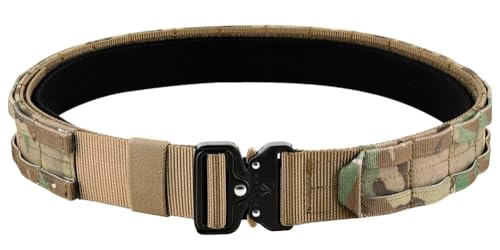 KRYDEX Quick Release Rigger MOLLE Belt 1.75 Inch Inner & Outer Tactical Heavy Duty Belt (MC, Medium)