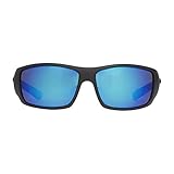 HUK, Polarized Lens Eyewear with Performance Frames, Fishing, Sports & Outdoors Sunglasses Oval, (Spearpoint) Blue Mirror/Matte Black, Medium/Large