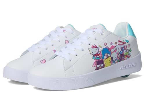 Heelys Unisex Hello Kitty Speedilo (Little Big Kid/Adult) Wheeled Heel Shoe, White/Aqua/Pk/Multi, 11 US Women