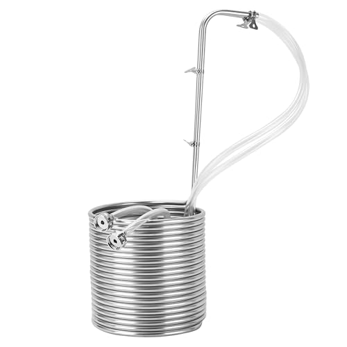 BACOENG 3/8" x 50Ft 304 Wort Chiller, Immerson Chiller, Stainless Steel Tubing Coil for Ice Bath Beer Brewing Tubing Coil, Water Cooler Equipment
