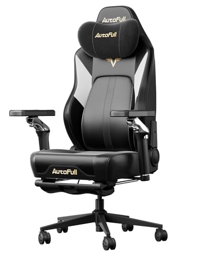 AutoFull M6 Gaming Chair, Ergonomic Office Chair with Ventilated Heating, AUTO Dynamic Tracking Lumbar Support, 6D Adjustable Armrests and Footrest (Black)
