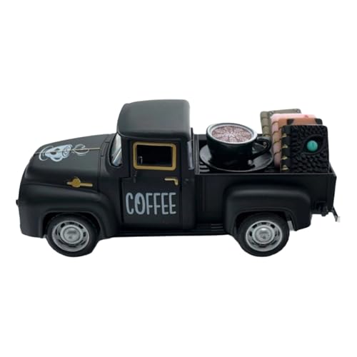 QOGIQ Vintage Metal Pickup Truck Coffee Decorations for Coffee Bar – with The Coffee Decor and The 4 Books & Farmhouse Kitchen Decor & Coffee Station Accessories | Rustic Home & Coffee Shop Decor