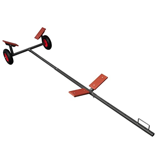 CUSON Adjustable Boat Trailer with Wheels and Handle | for Boats from up to 15.1' and 352.74 lb Load Capacity | Trailer for Boats Fishing Boats Small Motors and Sailing Boats | 10.5' x 3.4' x 1.7'