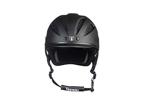 Tipperary Equestrian Horse Riding Helmet - Sportage - Lightweight Cooling Horseback Riding Apparel - Safety Helmet with Superior Ventilation and Air Flow - Matte Black - M