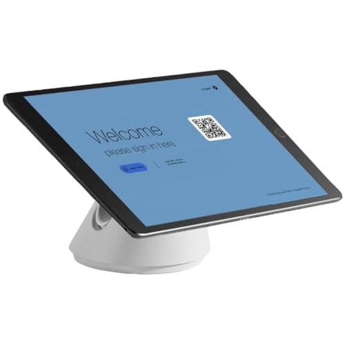Bouncepad Click iPad POS Stand & Docking Station for Business | Kiosk Stand Compatible with All Tablet & iPad Models | Table Mount Tablet Kiosk | iPad Register | White