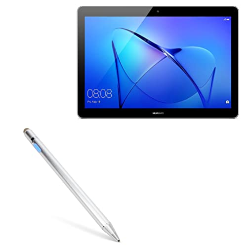 BoxWave Stylus Pen Compatible with Huawei MediaPad T3 10 - AccuPoint Active Stylus, Electronic Stylus with Ultra Fine Tip - Metallic Silver