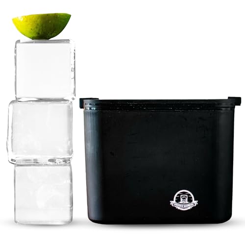 XL Clear Ice Maker - 2.5" Crystal Clear Cubes for Ice Presses - BPA-Free Silicone Square Mold - Whiskey Gifts for Men - ICE PRESS NOT INCLUDED