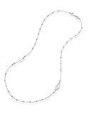 Miabella 925 Sterling Silver Italian Rosary Beaded Sideways Cross Dainty Chain Necklace for Women Made in Italy (16 Inches)