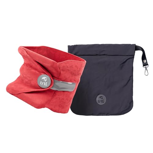 trtl Travel and Airplane Pillow - Real Sleeping Experience on Long Flights - Neck and Shoulder Support - Super-Soft, Lightweight, Easy-to-Carry, and Machine-Washable Flight Pillow - Coral