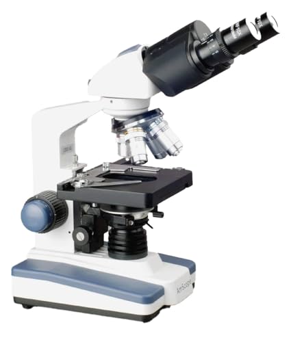 AmScope B120 Series Student & Professional LED Binocular Compound Microscope - 40X-2500X Magnification - Includes 3MP USB Camera & Siedentopf Head