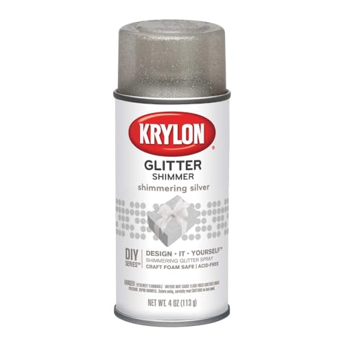 Krylon I00402 Glitter Aerosol Spray, Shimmering Silver