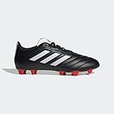 adidas Unisex Goletto Firm Ground Soccer Shoe, Core Black/White/Red, 10 US Men