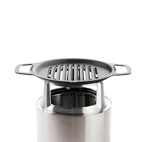 Solo Stove Ranger Grill Top & Hub – Cast Iron Cooktop + Stainless Steel Hub Accessory for Ranger Fire Pit, 14.25" Diameter, 6.5" Elevation, 15 lbs – Outdoor Cooking Attachment