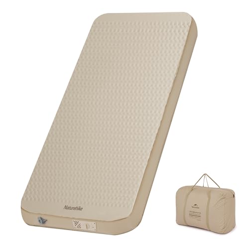 Naturehike 4.72’’ Thick Self-Inflating Sleeping Pad with Lighter Foam and Electric Pump, 45s Fast Inflatable Twin Mattress for Camping, Outdoors, Car, Home, ISPO Award Winning Processes