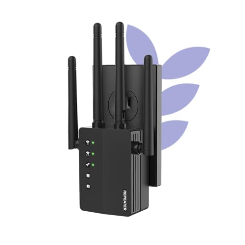WiFi Extender Signal Booster with Dual Band 5GHz/2.4GHz, WiFi Booster Up to 12880 Sq. ft and 105 Devices, WiFi Booster with Ethernet Port, WiFi Extenders Signal Booster for Home and Outdoors(Black)