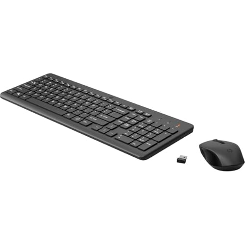 HP 330 Wireless Keyboard and Mouse Combo - 2.4 Ghz Wireless USB Receiver - Chiclet Keys, 12 Keyboard Shortcuts - 1600 DPI Multi-Surface Mouse - LED Num Lock, Caps Lock, Scroll Lock (2V9E6AA)