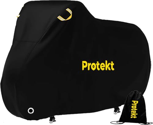 Protekt Bike Cover for 1-2 Bikes - Stationary Heavy Duty Bike Covers for Outdoor Storage | Rain Dust Resistant, UV Coated Bike Cover Waterproof with Lock Holes & Storage Bag for Bicycle Cover/E-Bikes