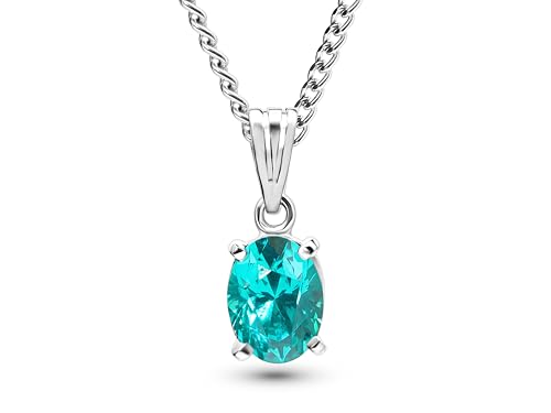 Generic Exquisite Paraiba Tourmaline Pendant | Sterling Silver Gemstone Necklace Jewelry, 6mm