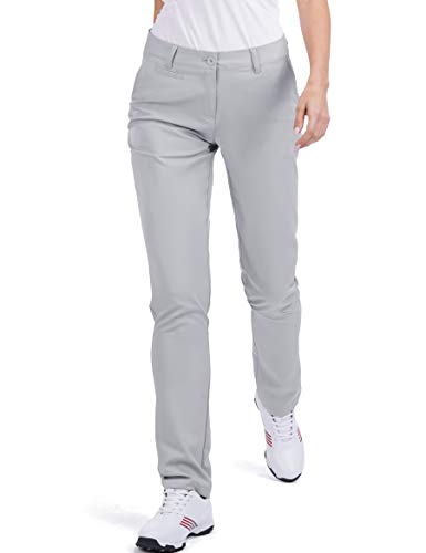 Women's Golf Pants Stretch Straight Lightweight Breathable Twill Work Chino Ladies Pants Size 8 Grey