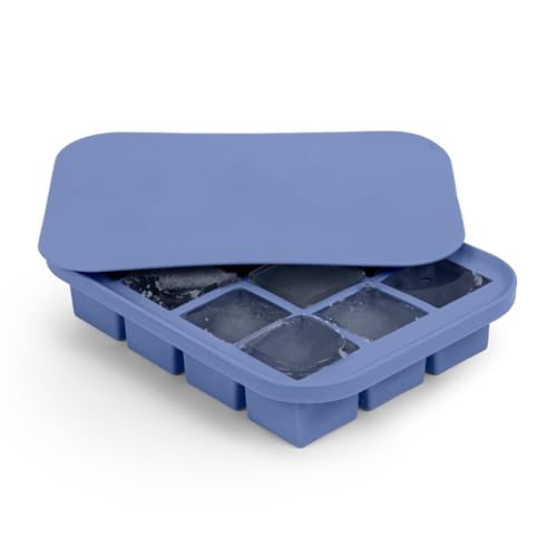 W&P Peak Silicone Everyday Ice Tray w/ Protective Lid | Easy to Remove Ice Cubes | Food Grade Premium Silicone | Dishwasher Safe, BPA Free,Peak Blue,Single ,