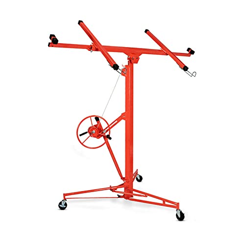 mitoharet 16Ft Drywall Rolling Lifter Panel Hoist Jack Tool with Caster Construction Lockable Tool Perfect for Both Home & Commercial Use