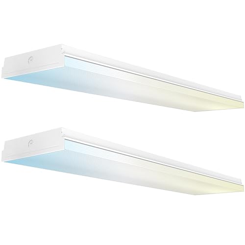 Sunco LED Garage Lights, 11 Inch Shop Light Prisma Wraparound, Utility Ceiling Light Fixture for Workshop, 8500 Lumens, 72W, Selectable CCT 4000K/5000K/6000K, Linkable ETL 2 Pack