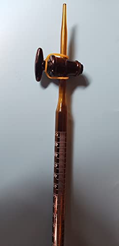 Lab 50ml Amber Acid Borosilicate Glass Burette with Glass Stopper New