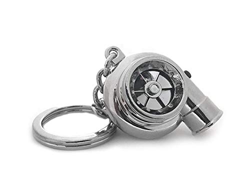 Boostnatics Electric Turbo Turbine Keychain Keyring with Sounds + LED - Chrome (V4)