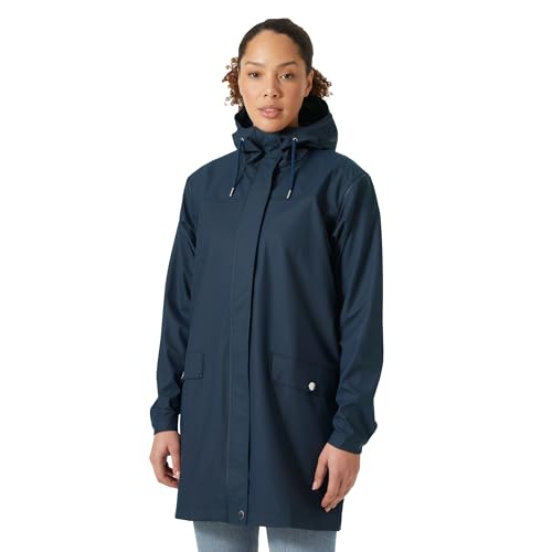 Helly Hansen Women's Moss Hooded Waterproof Windproof Raincoat, 597 Navy, X-Large