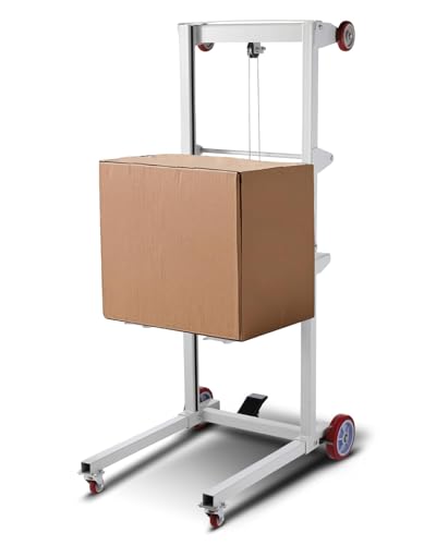 VEVOR Material Lift Winch Stacker, 551 lbs Capacity Pallet Truck Dolly, 70 in Max Lifting Height Manual Winch Stacker, Multifunctional Manual Pallet Truck Stacker with Wheels and Adjustable Fork