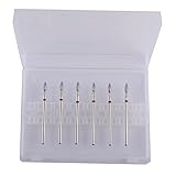 MZCMSL 6pcs Flame Shape Diamond Cuticle Clean Bits, Pro Dry Manicure Drill Bits Kit, 3/32 Shank efile Bit