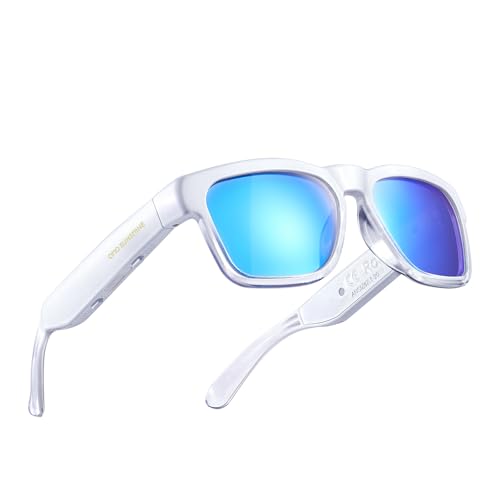 OhO Smart Glasses,Polarized Sunglasses with Bluetooth Speaker,Athletic/Outdoor UV Protection and Voice Control,Unisex(Mirror Blue Lens)