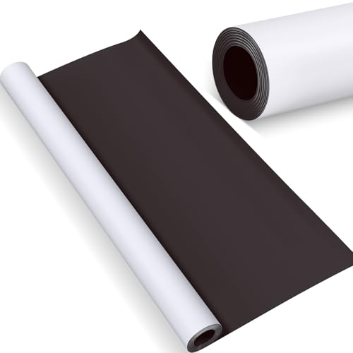 Amylove Blank White Surface Magnet Sheets Magnetic Roll Printable Flexible Vinyl Blank Magnetic Sign Sheet Safe for Vehicles DIY Craft Project(16 Inch X 5 Feet, 40 Mil)