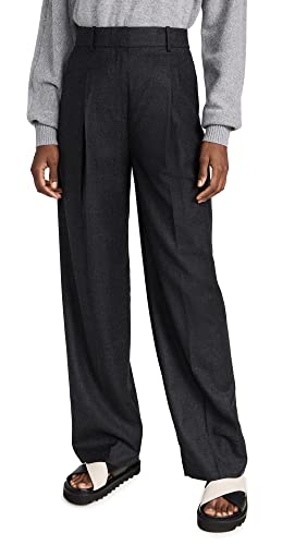 Theory Women's Pleat Trousers, New Charcoal Melange, Grey, 8