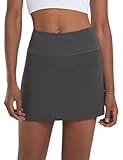 BALEAF Women's Pleated Tennis Skirts High Waisted Lightweight Athletic Golf Skorts Skirts with Shorts Pockets Gray Medium