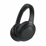 Sony WH-1000XM4 Wireless Noise Canceling Overhead Headphones with Mic for Phone-Call, Voice Control, Black, with USB Wall Adapter and Microfiber Cleaning Cloth - Bundle