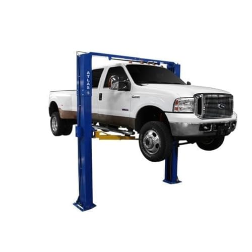 Atlas Automotive Equipment PV10PX 2-Post Commercial Grade Vehicle Lift, 12'6" Minimum Ceiling Height, 10,000lb Capacity, 11'11"-12'3" Adjustable Height, Clear Floor Design, Dual Direct Drive Cylinders