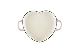 Le Creuset Enameled Cast Iron Traditional Shallow Heart Cocotte, 1.25 Qt., Peche Light Gold Heart Knob